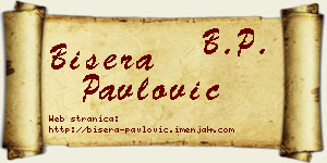 Bisera Pavlović vizit kartica